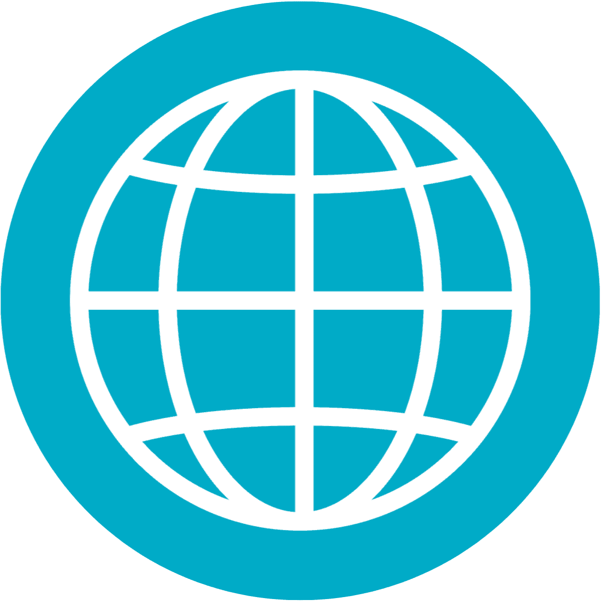Global communication and connectivity icon in blue representing internet access and digital networks.